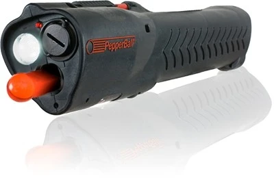 Sliding the safety forward activates the laser targeting on the FlashLauncher, which allows users to accurately fire within a 30-foot range