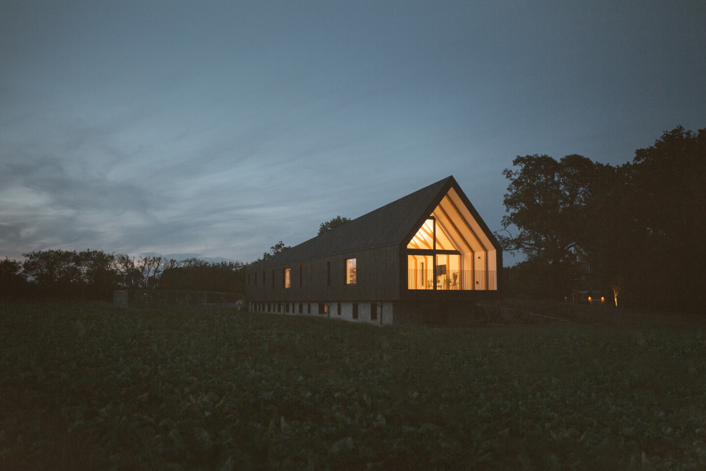 Black Barn is a modern barnhouse that runs fully off-the-grid with solar power and a bio-diesel generator