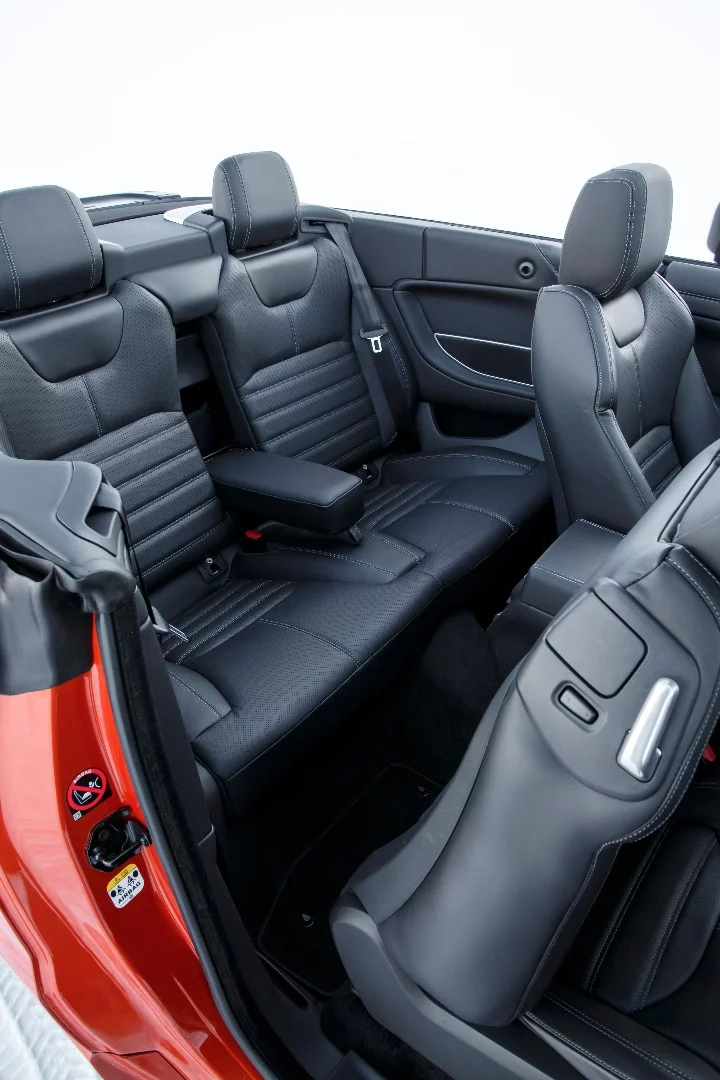 Inside, the Evoque Convertible has room for four