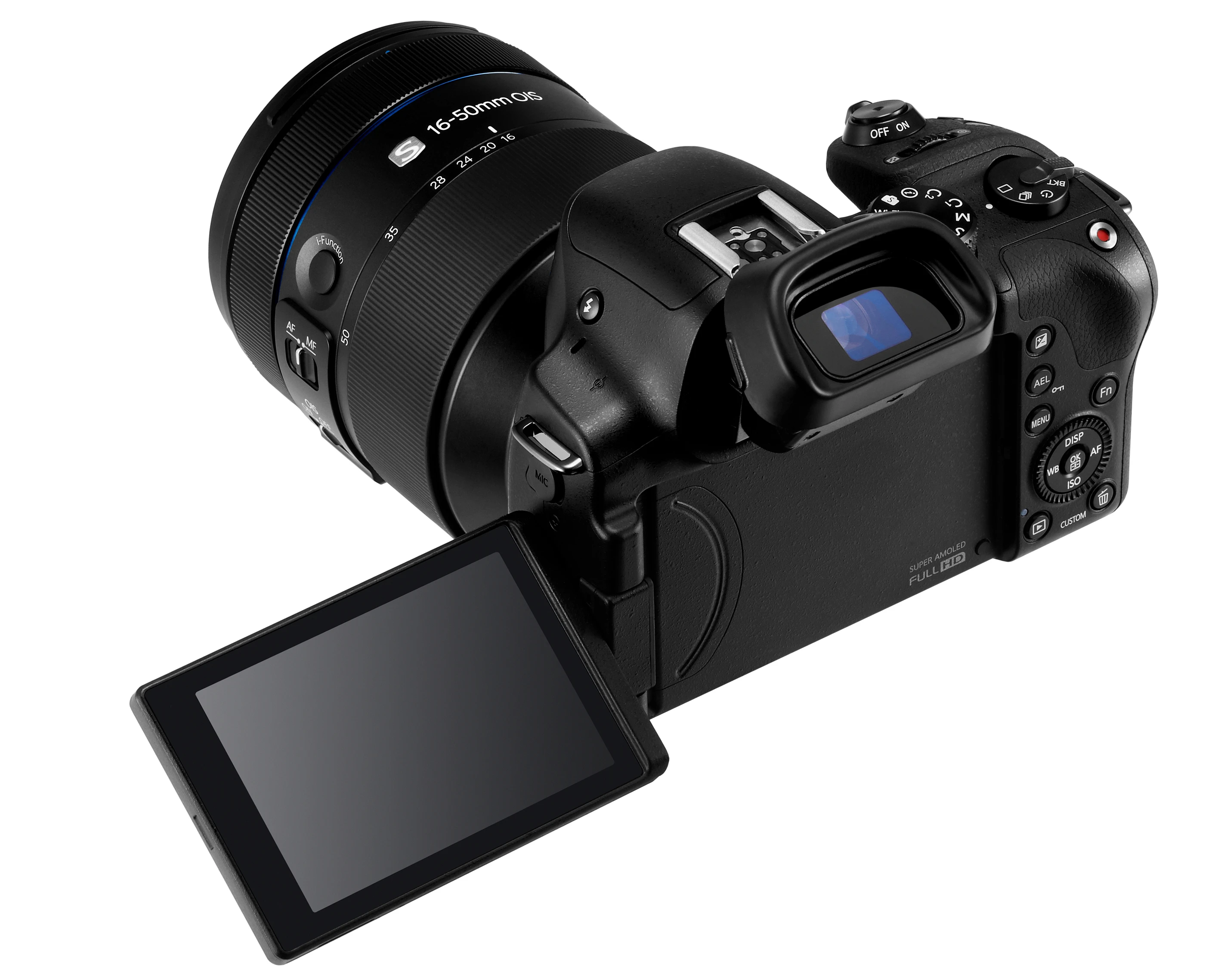 A stand-out feature of the Samsung NX30 is the 2,359K-dot electronic viewfinder which can also tilt up 80 degrees