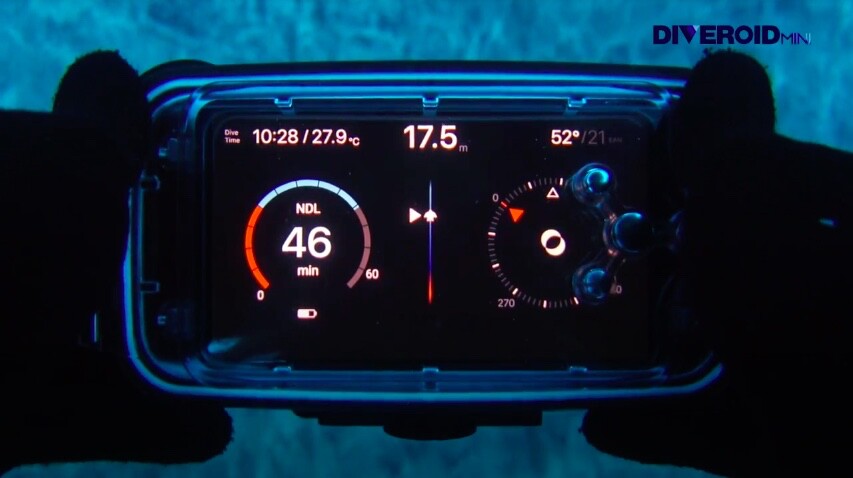 That Diveroid mini app tracks the stats of each dive (duration, depth, temperature, etc) calculating and displaying important information such as the decompression stops required when ascending