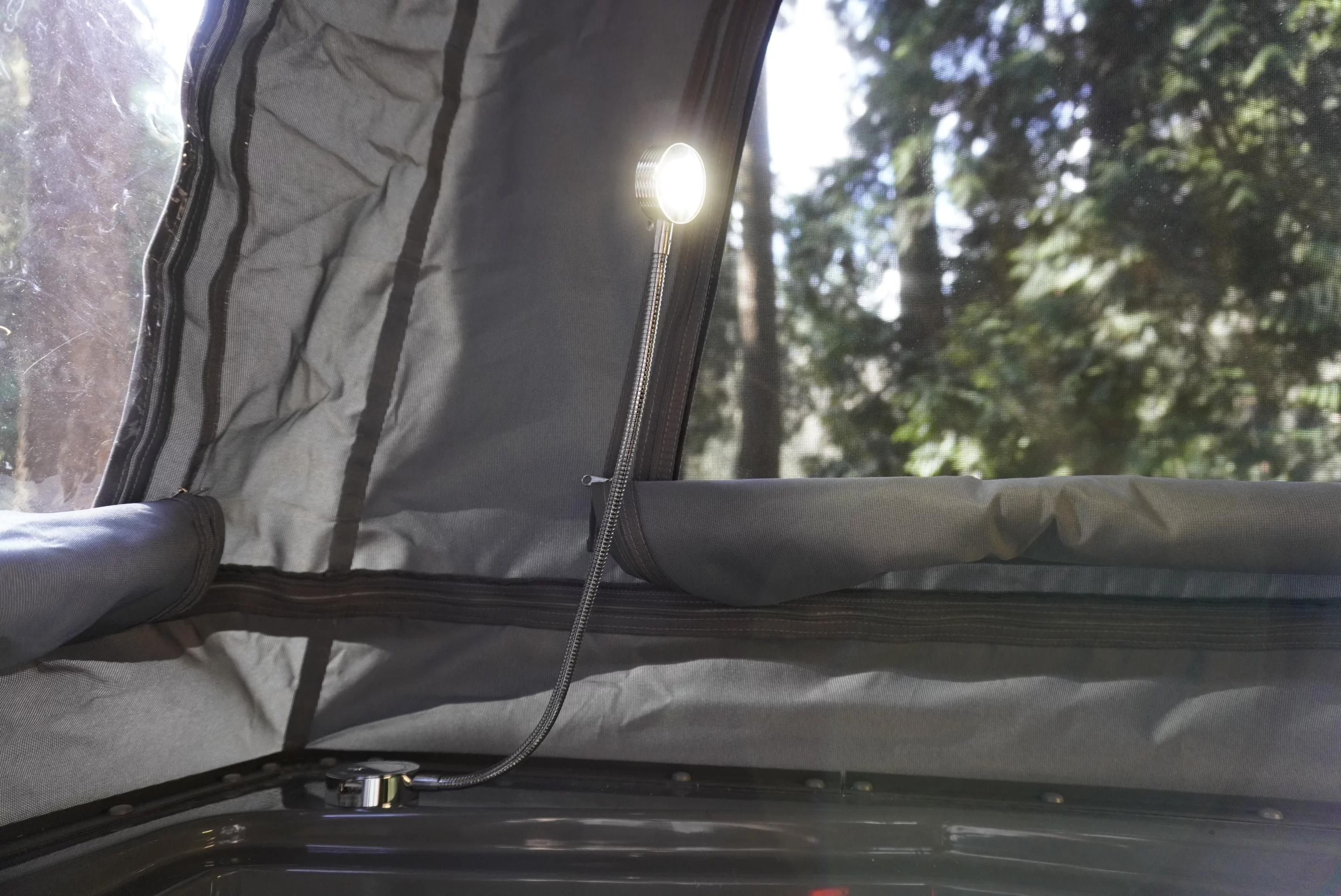 Caravan Outfitter's conversion includes a 90-Ah leisure battery and LED lighting