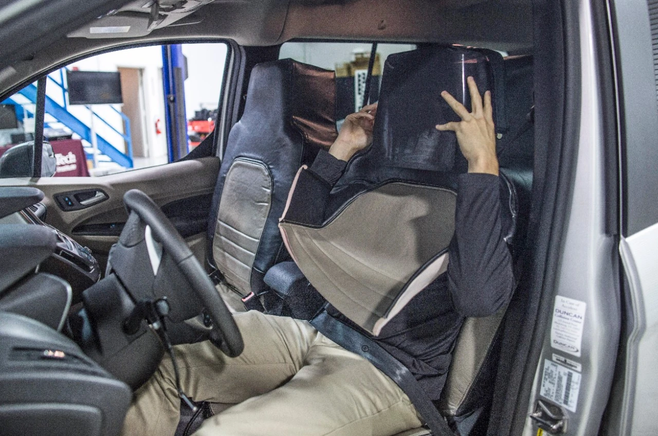 You can't just send an autonomous vehicle out on public roads without a human onboard, hence the car seat costume