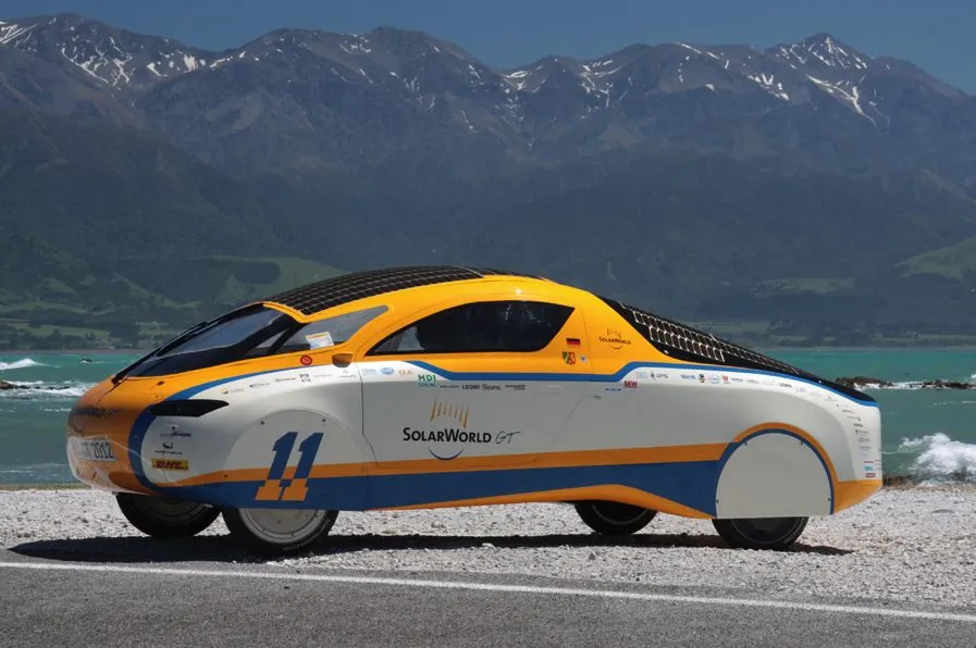 The SolarWorld GT solar-powered car is currently on a drive around the world, and embarks on the U.S. leg of its trip later this week