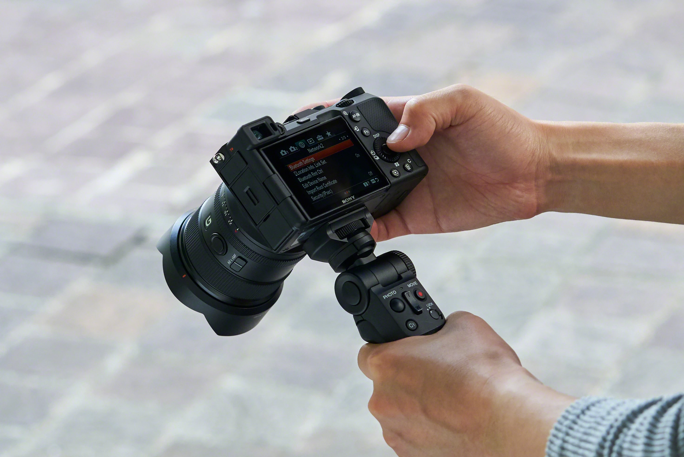 Rear touchscreen and dials