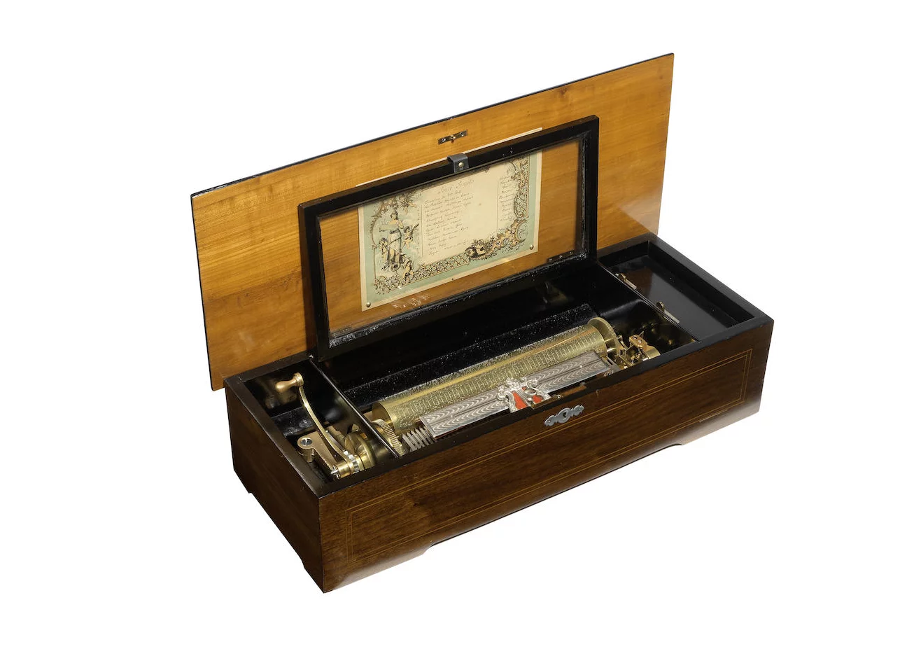 A forte picallo cylinder music box, Swiss, late 19th century