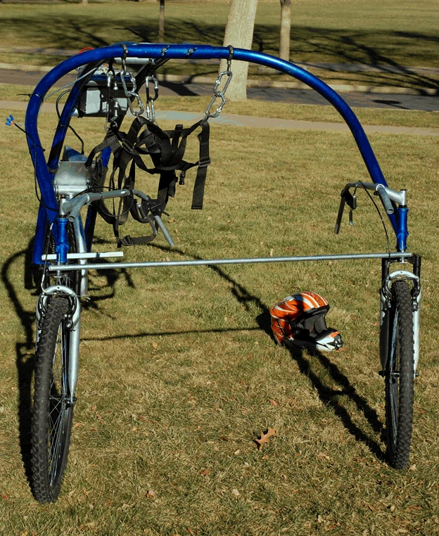 A modified Streetflyer that allows the rider to stand upright which could be used for patient rehabilitation
