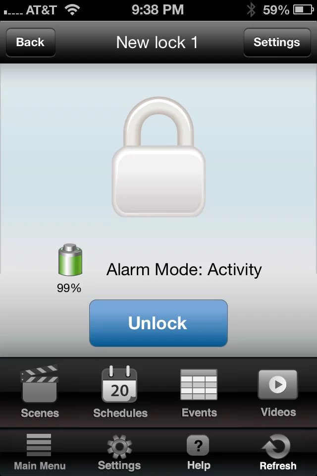 You can unlock the deadbolt using the mobile application