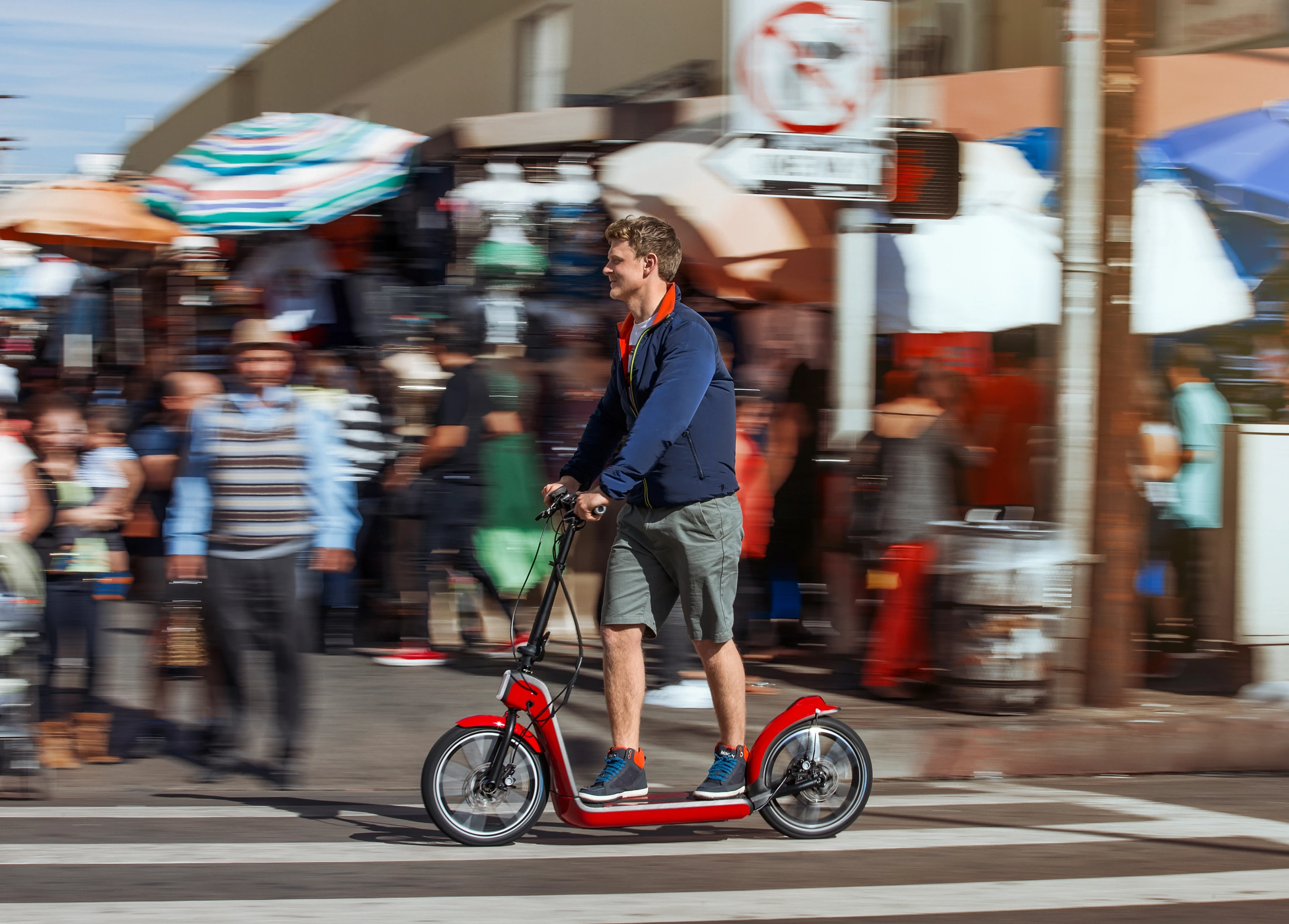 BMW says that the Mini CitySurfer concept would be compact enough when folded up to be carried on buses and trains or thrown in the back of the car