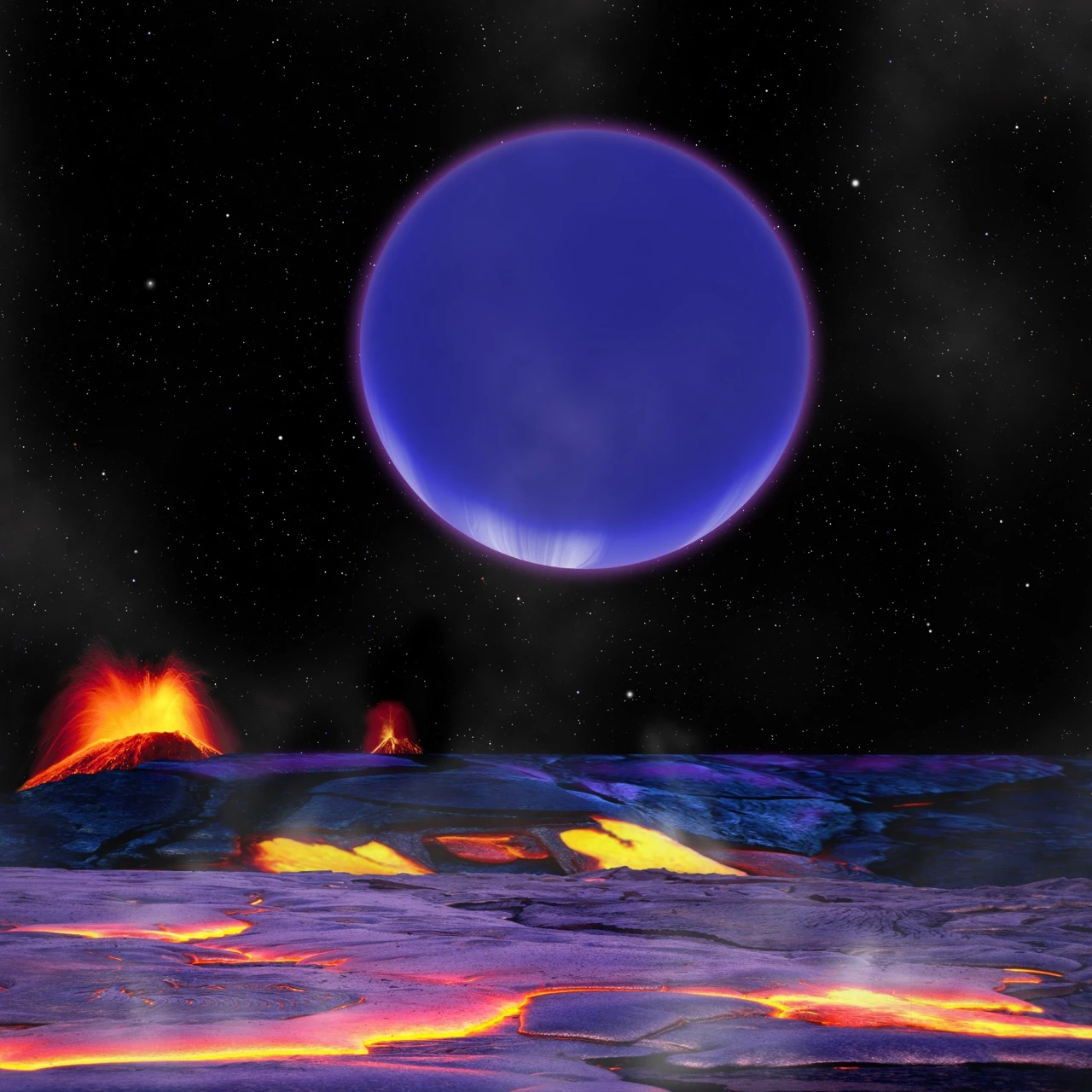 An artist's impression of Kepler-36c viewed from Kepler-36b (Image: Harvard-Smithsonian Center for Astrophysics/David Aguilar)