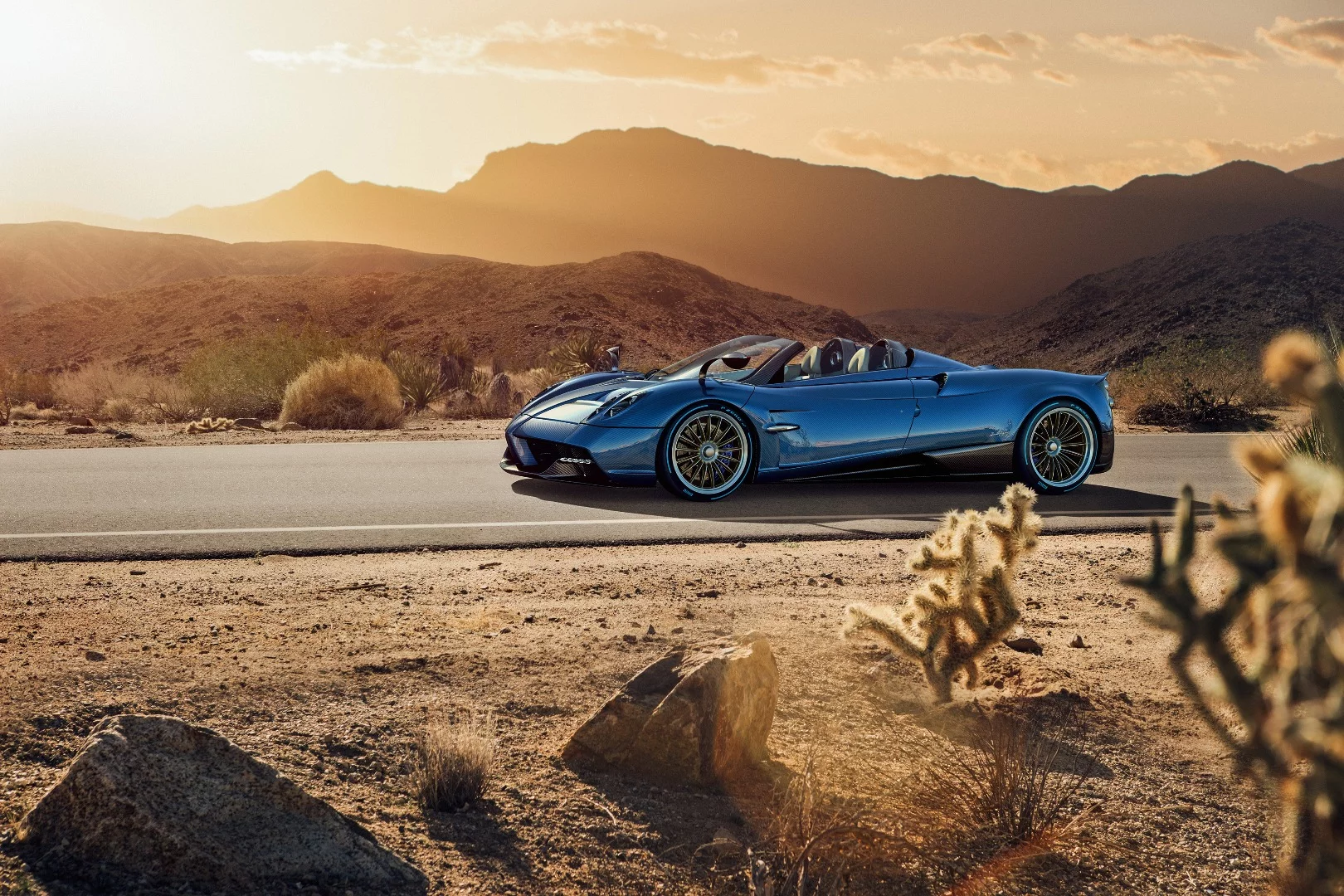 The new Roadster, resting in the desert