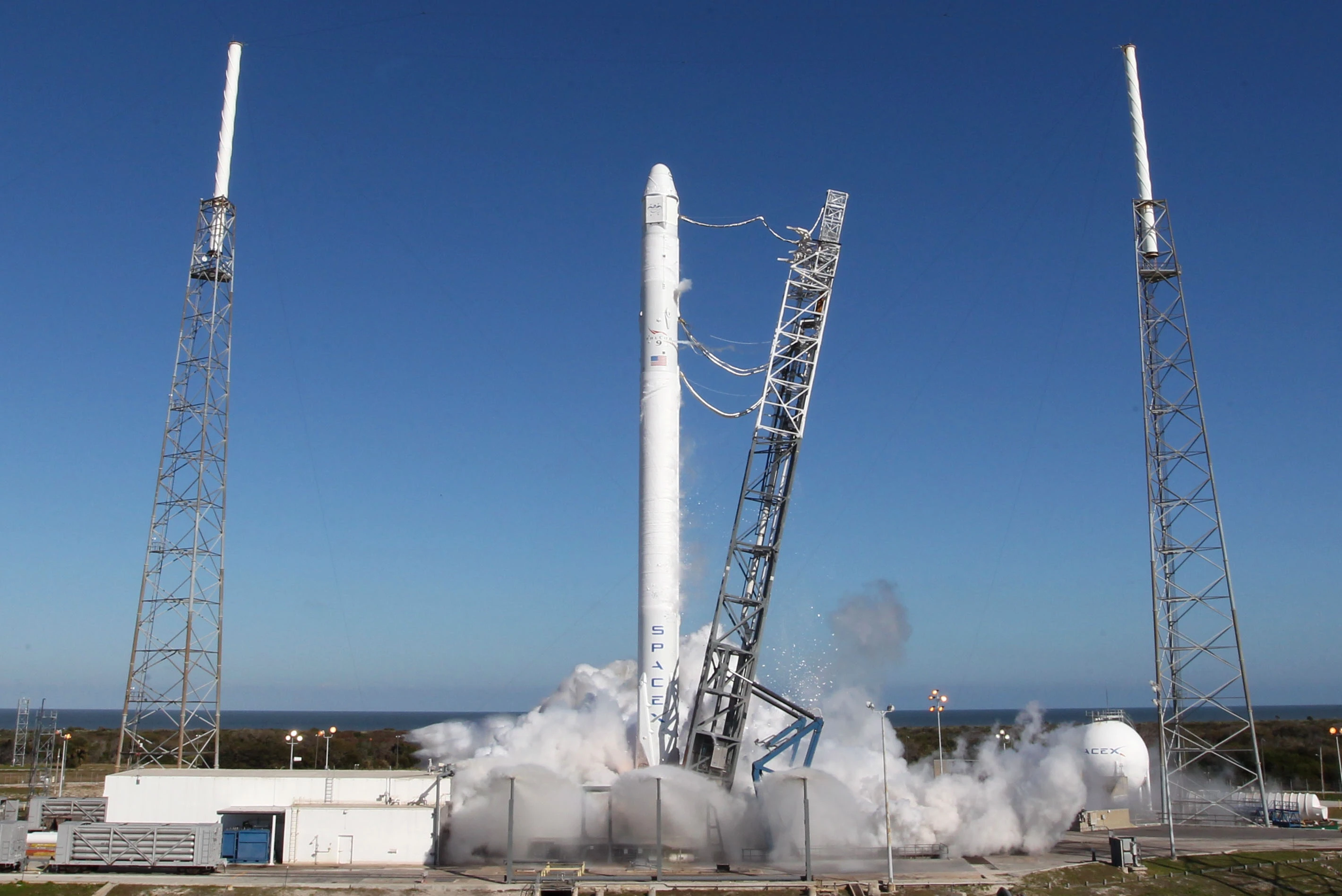 CRS-3 undergoing static firing tests prior to launch