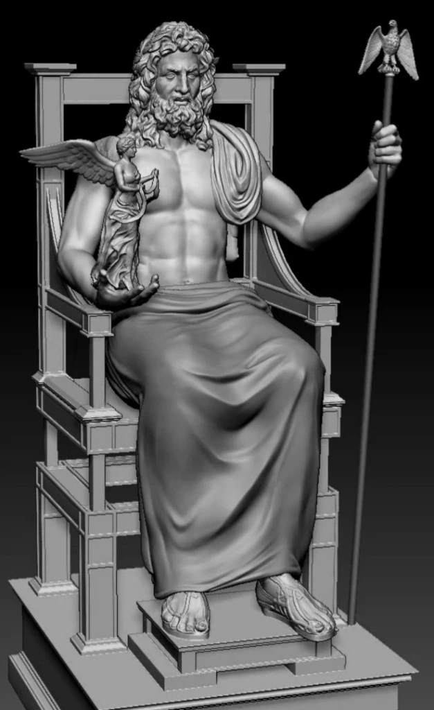 CAD image of the Statue of Zeus replica