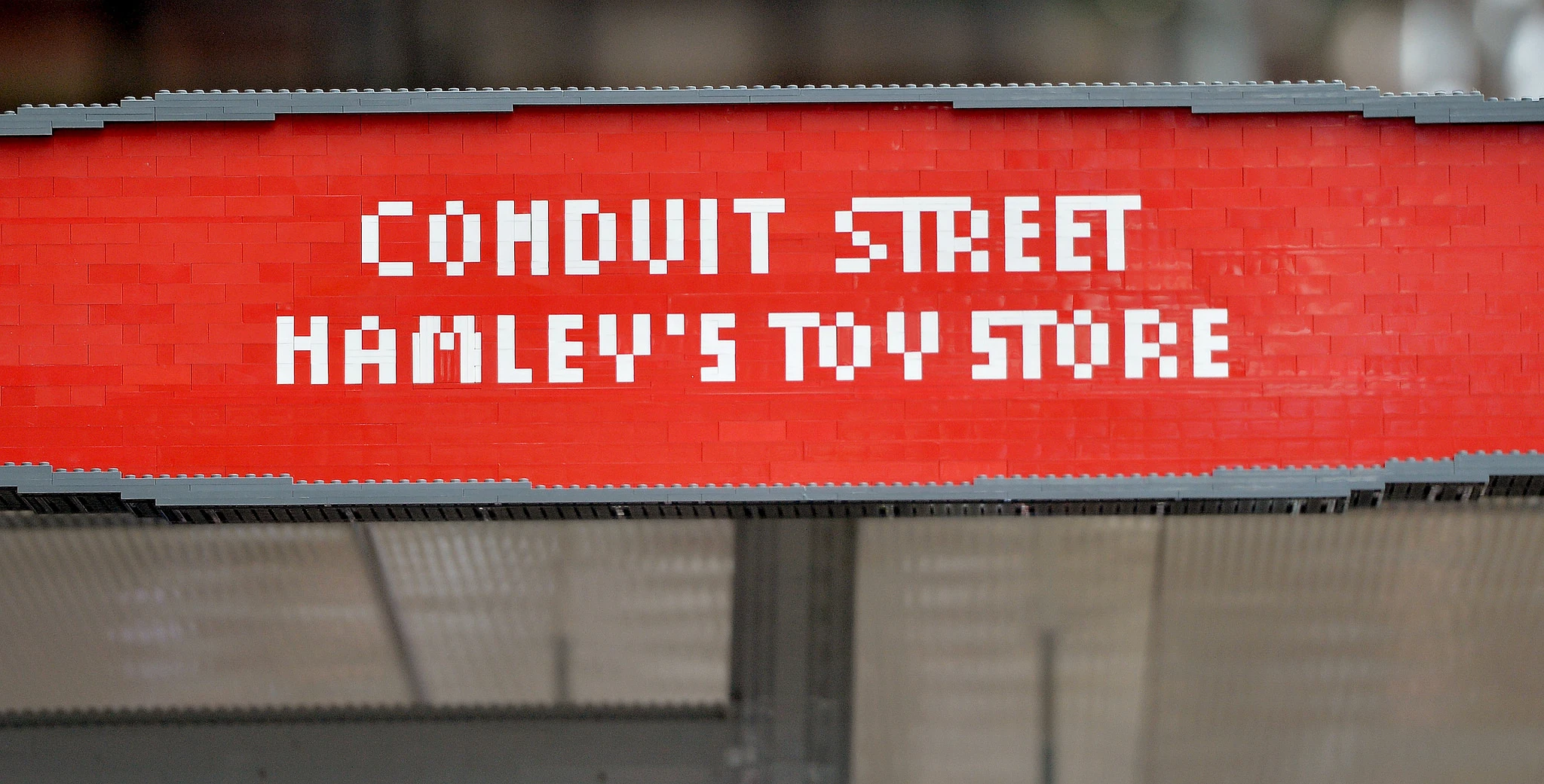 The Lego bus stop has been installed in the vicinity of Hamleys toy shop (Photo: TfL)