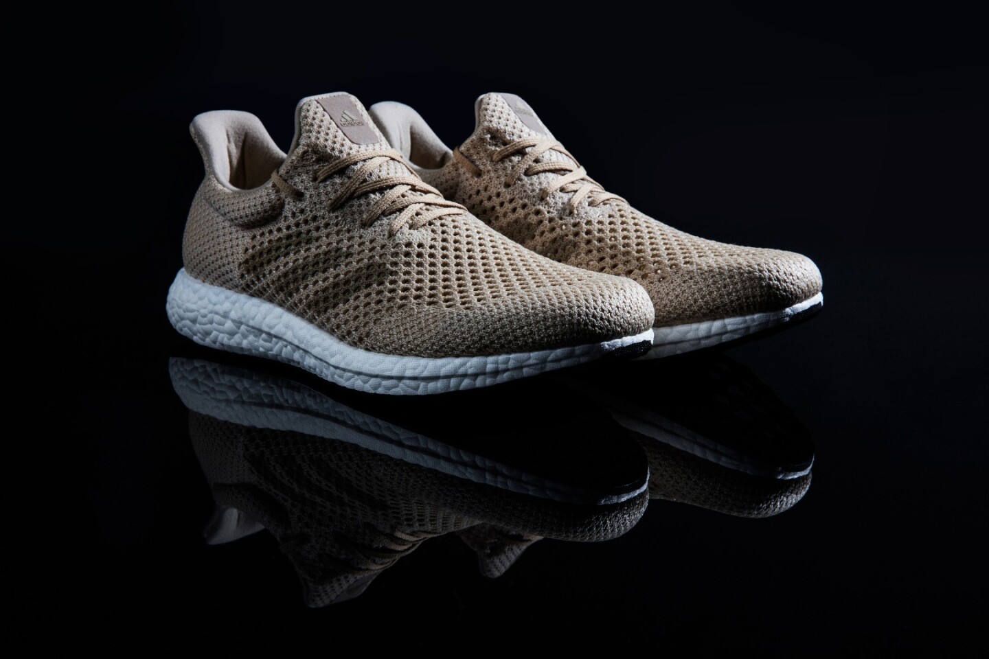 The Adidas Futurecraft Biofabric shares its shape with regular Adidas boost shoes