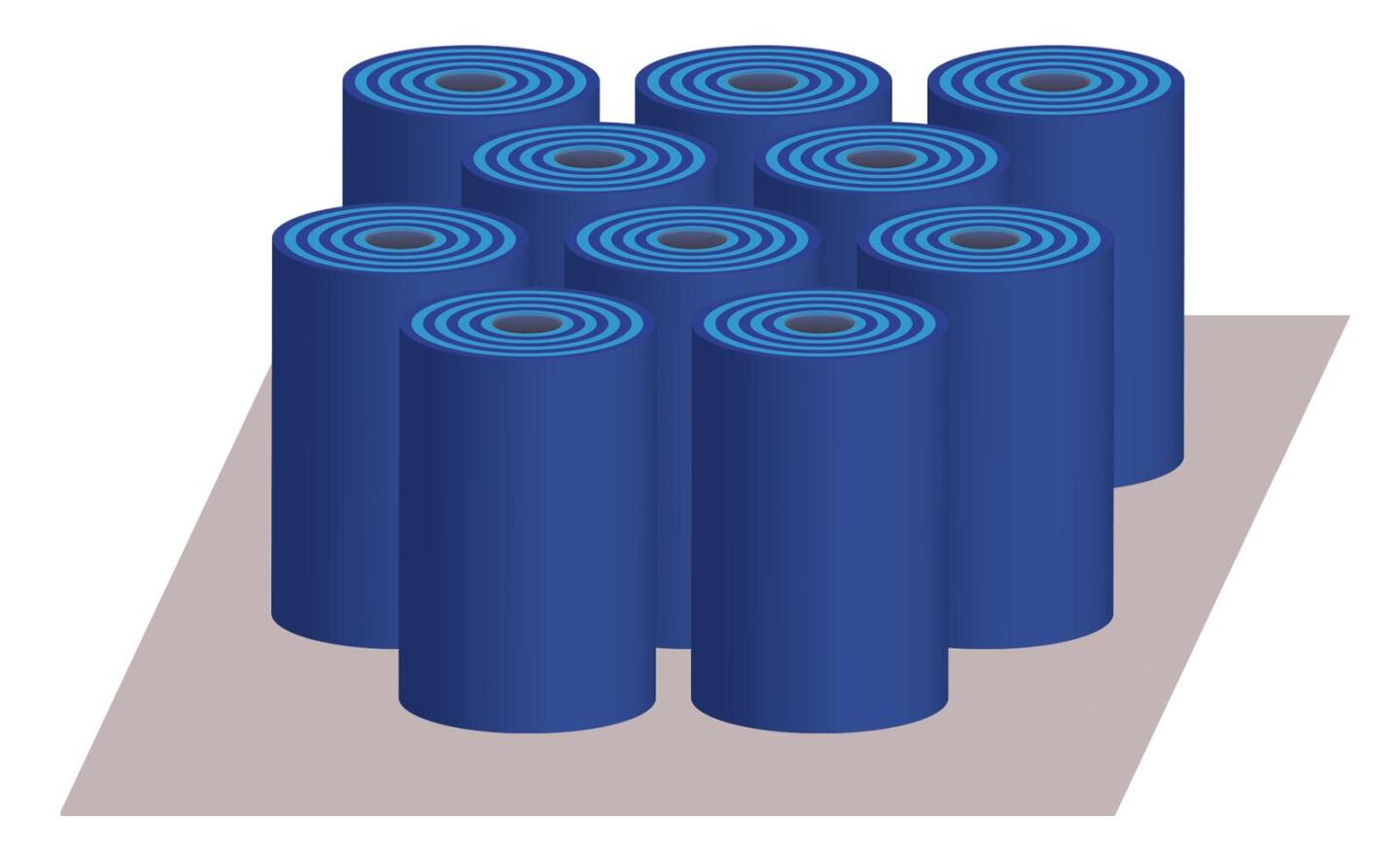 The material was created by depositing arrays of nanotubes made from alternating layers of zinc oxide and aluminum-doped zinc oxide some 1,730 nanometers tall and around 650-770 in diameter
