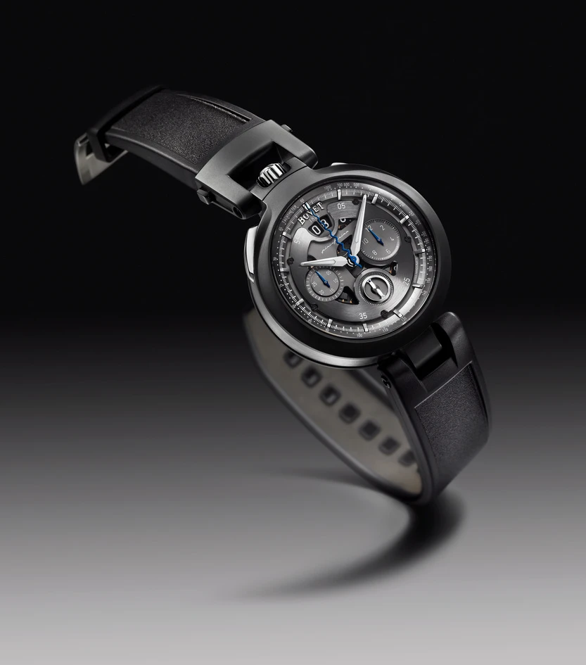 The 2011 Bovet Cambiano Chronograph can be used as a wristwatch, pocket watch, miniature clock or sports counter