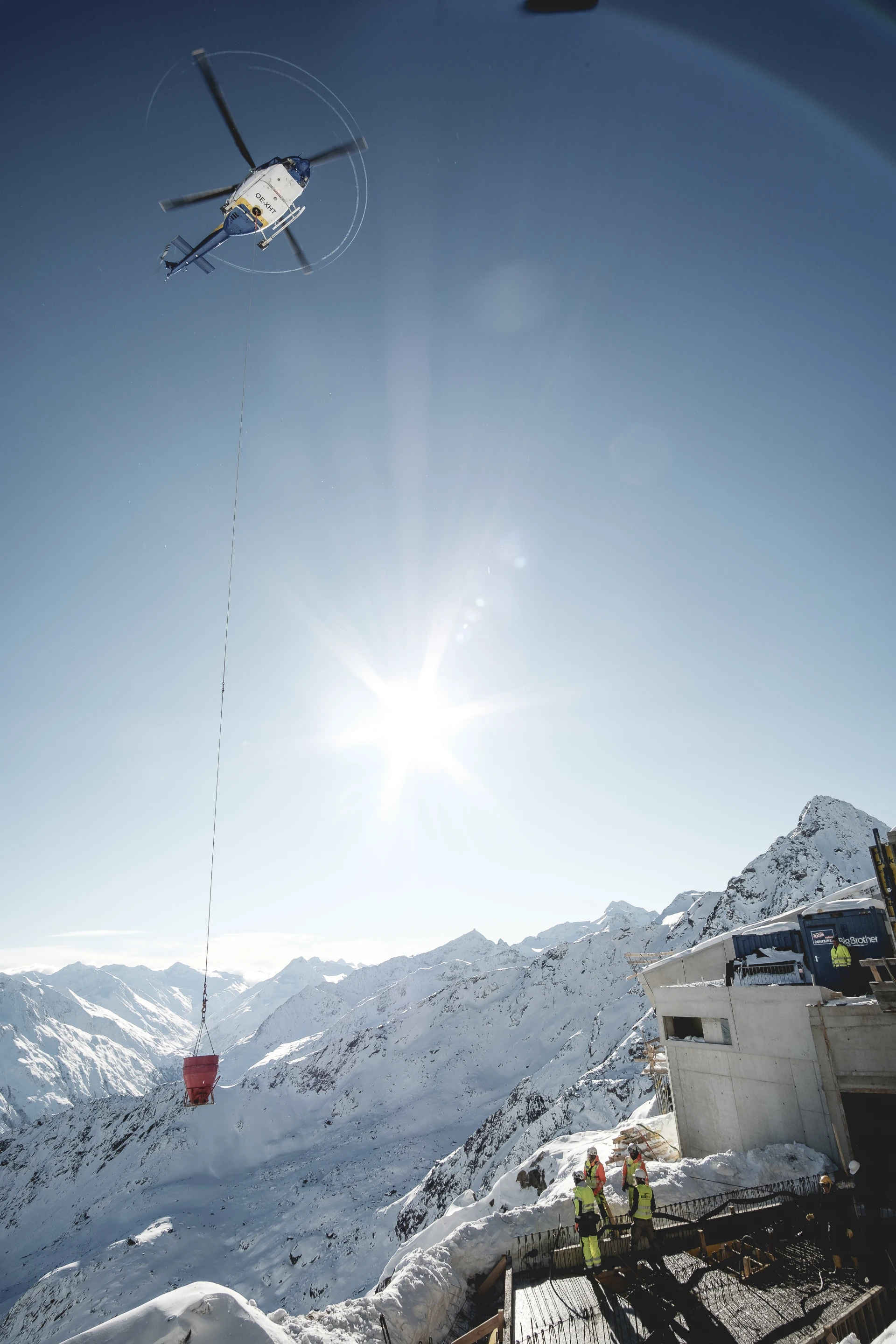 007 Elements required a helicopter to bring over building materials