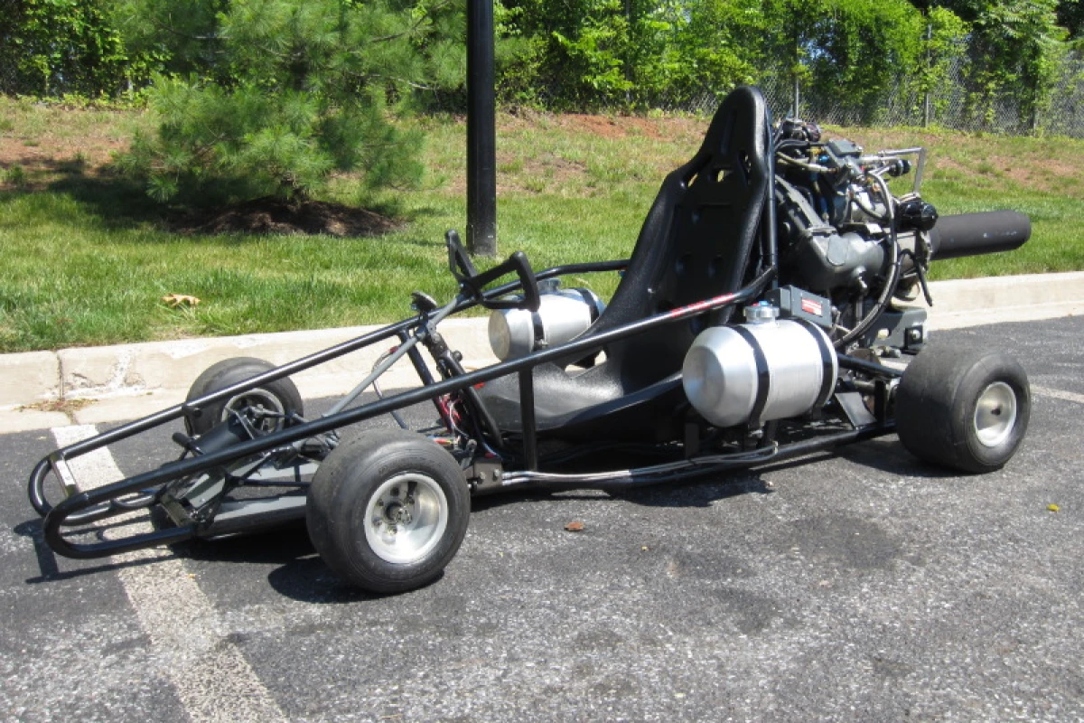 Seth Kettleman's custom-built jet-powered go-kart