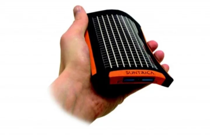 The Suntrica Solar Badge offers avid adventurers a way to charge their personal devices