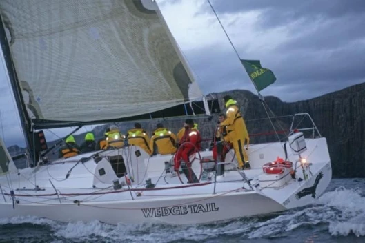 WEDGETAIL heads for the mouth of the Derwent River (Bill Wild, skipper) Photo: Daniel Forster