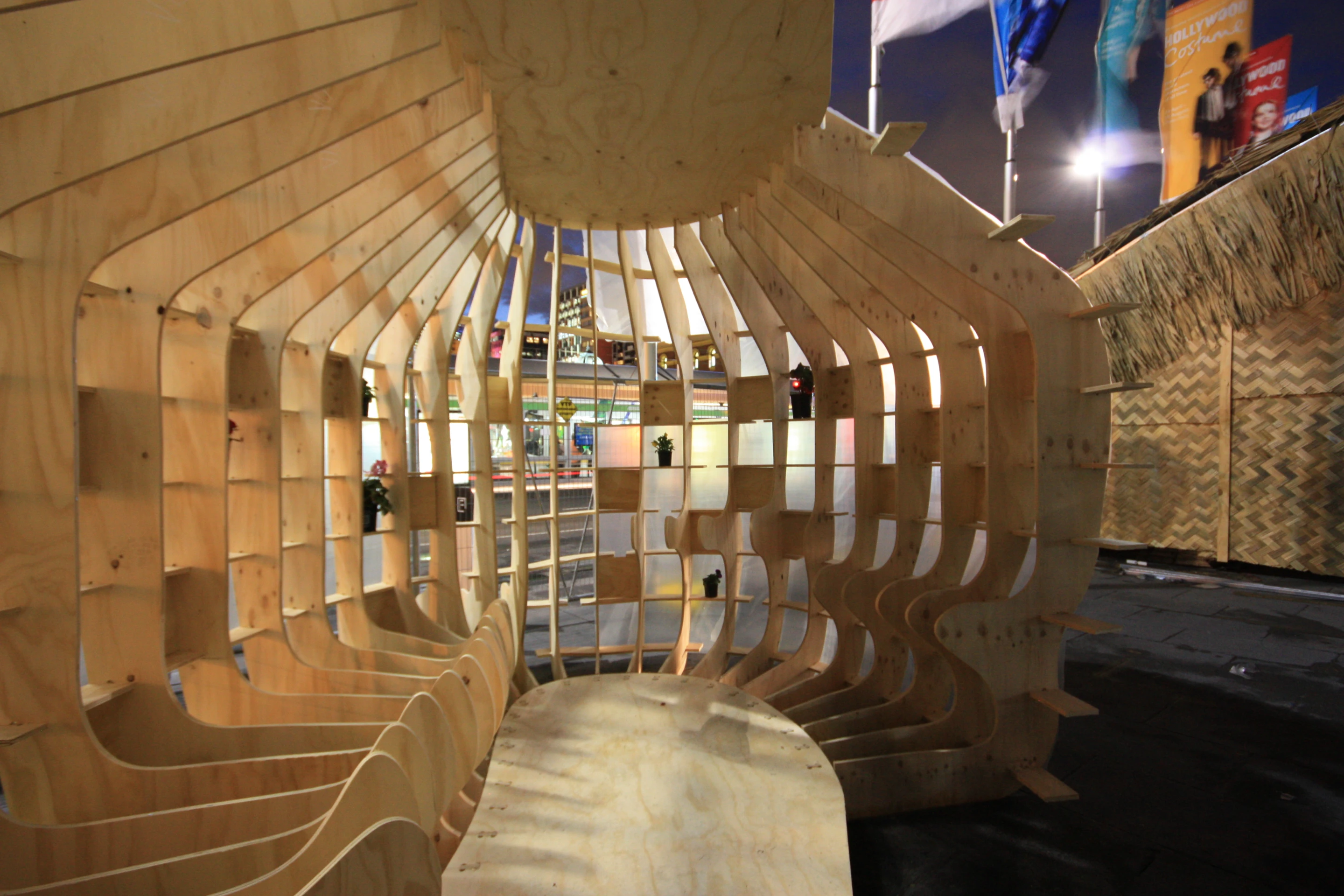 The interior area of the shelter is 100 square-feet (9.5 sq m)