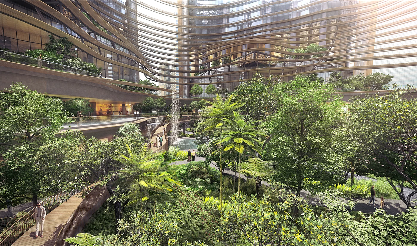 A mixture of tropical trees and plants will be spread across multiple levels