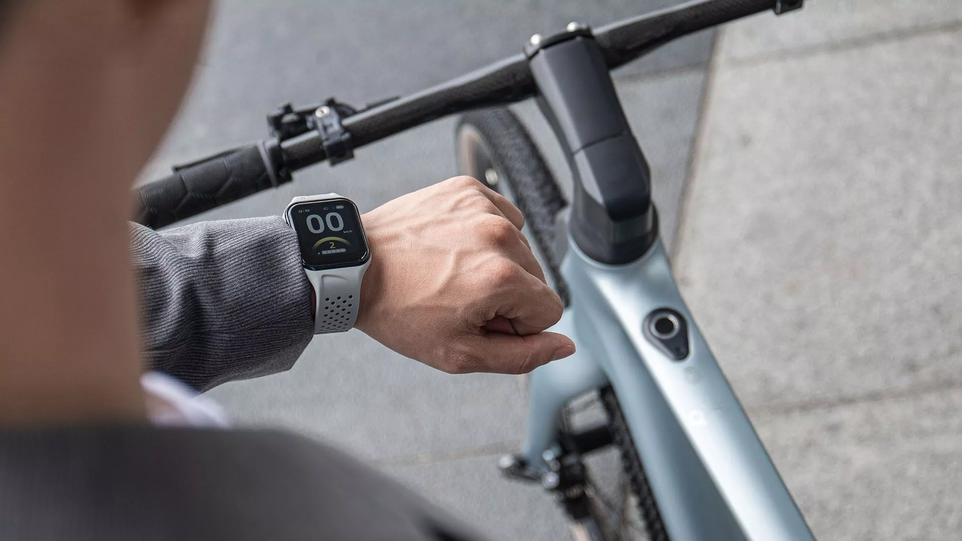 A rider can unlock the ebike using a fingerprint reader on the top tube, via the included smartwatch or through a companion mobile app