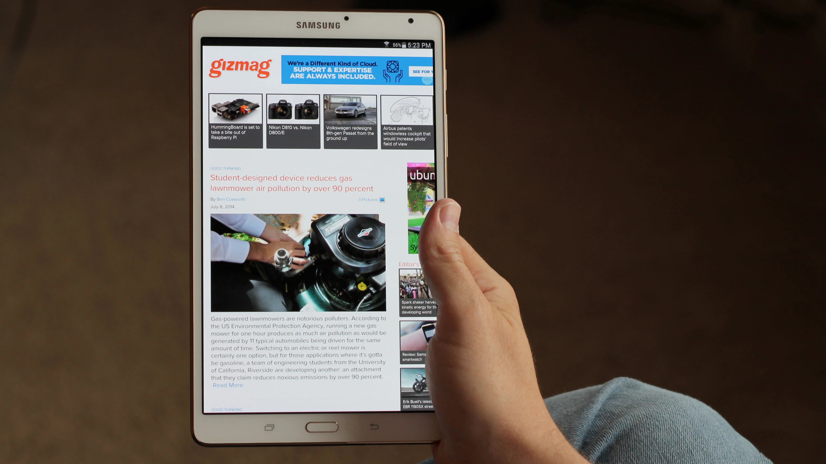 Gizmag reviews the Samsung Galaxy Tab 8.4, an incredibly light and thin tablet with an amazing screen