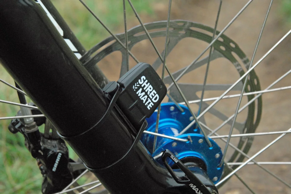 The main ShredMate device is mounted on the fork