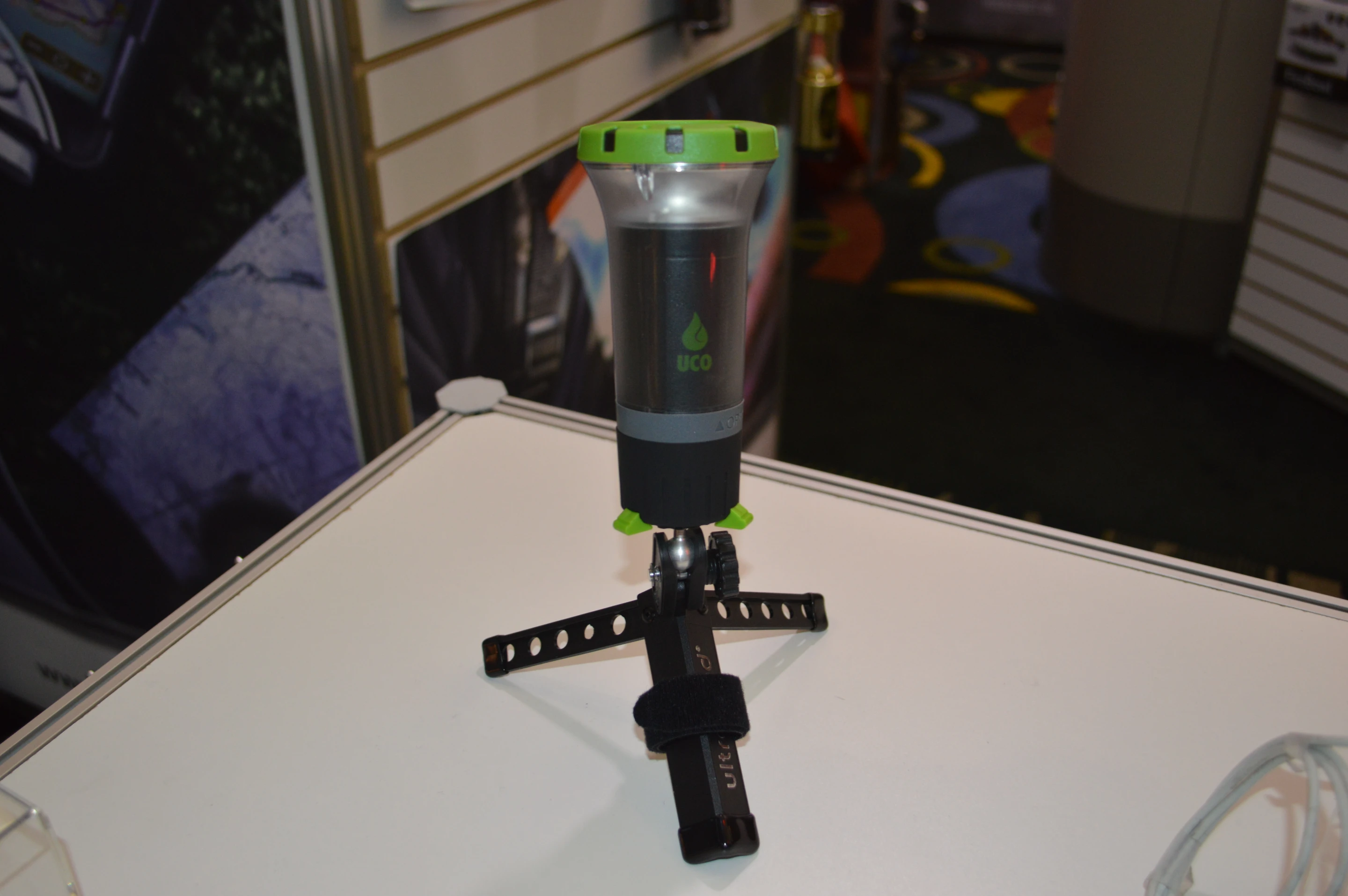 Slide the globe down and lantern becomes flashlight