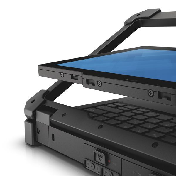 The LCD display is held in a durable frame, with a "turbine flip side hinge" that inverts the screen as the notebook closes