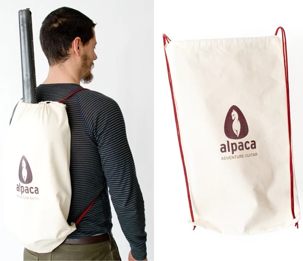 A hand-made jute carry pouch/bag is supplied with the Alpaca Adventure Guitar