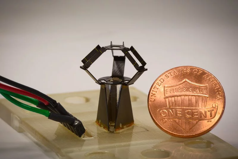 The MilliDelta is a tiny robotic arm that could be used for micro-scale picking, packing, manufacturing and even surgery
