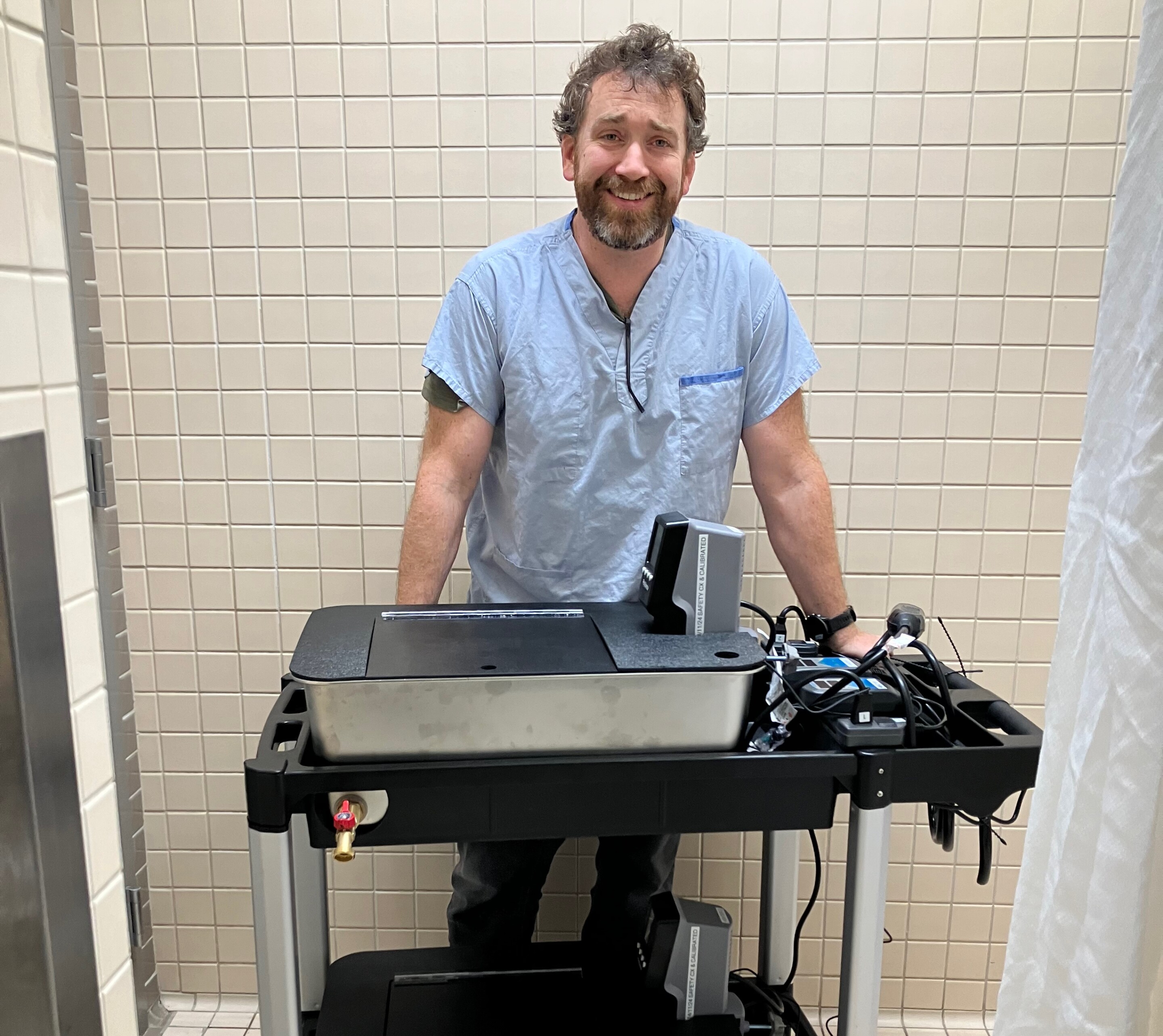 Prof. Matthew Douma with the Precision Warm Water Circulator