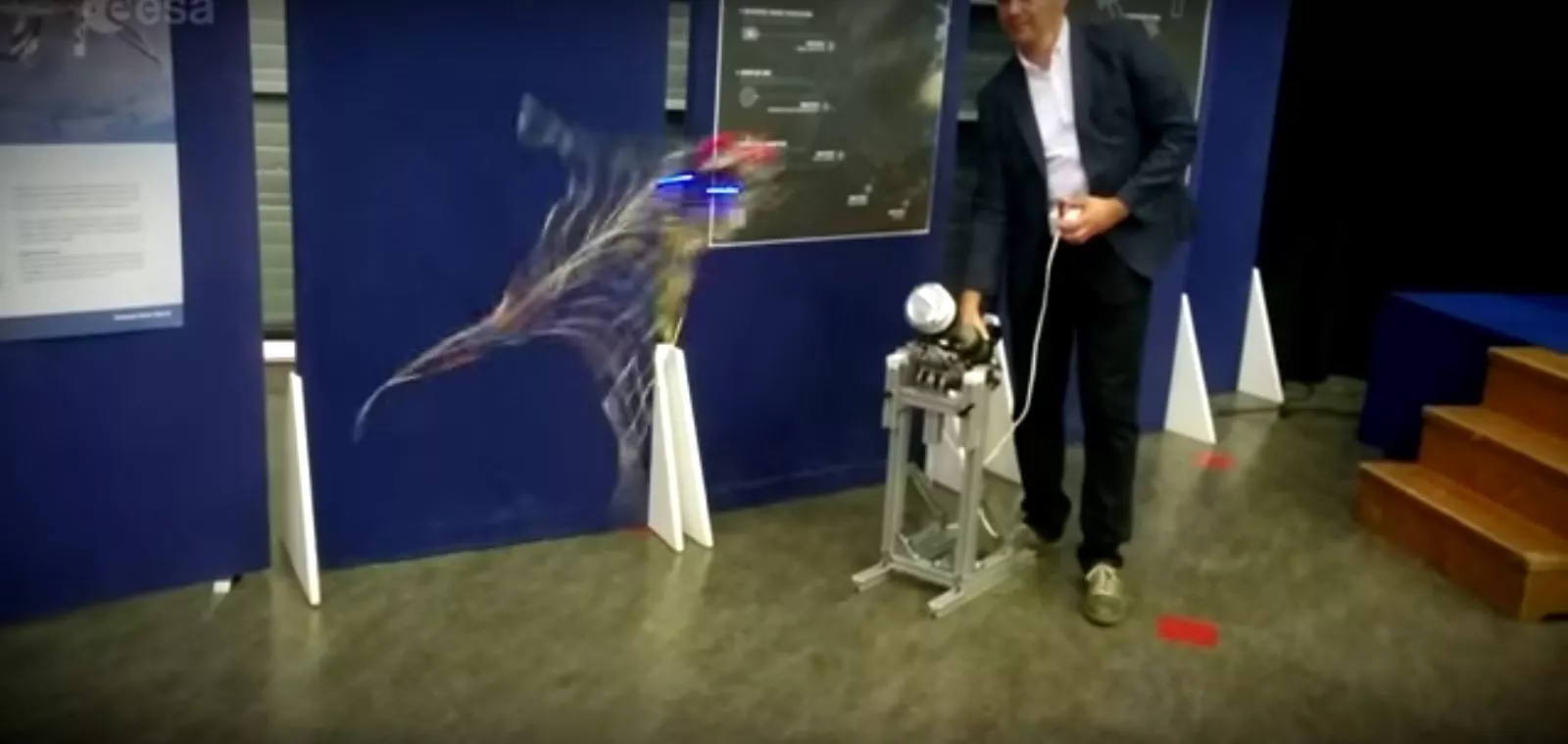 The net gun was demonstrated using a drone as a target