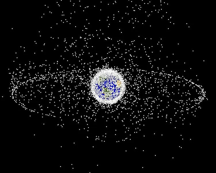 A rendering of the debris cloud surrounding the earth (Image: NASA)