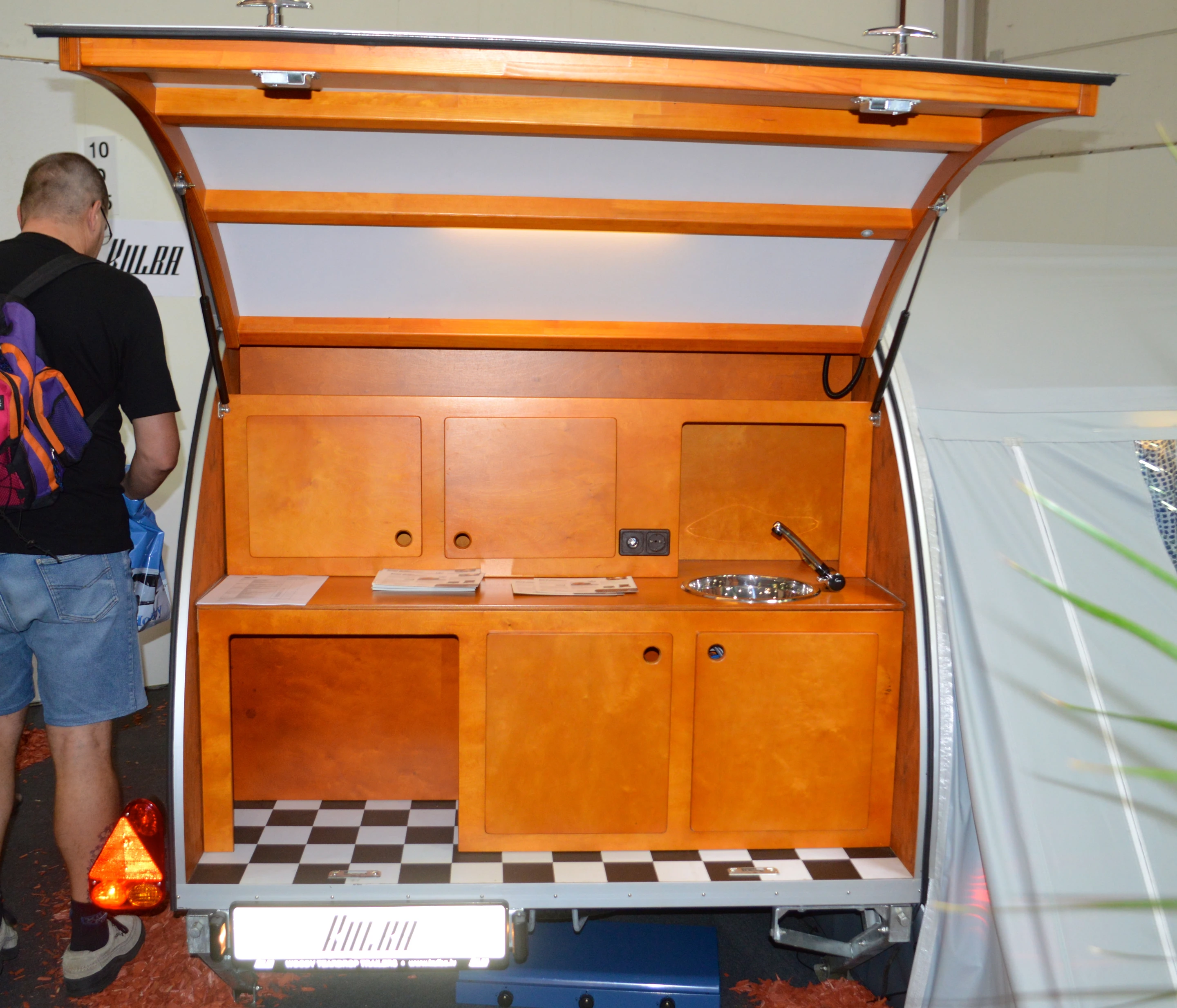 Unlike other trailers, equipment like the sink and refrigerator is extra