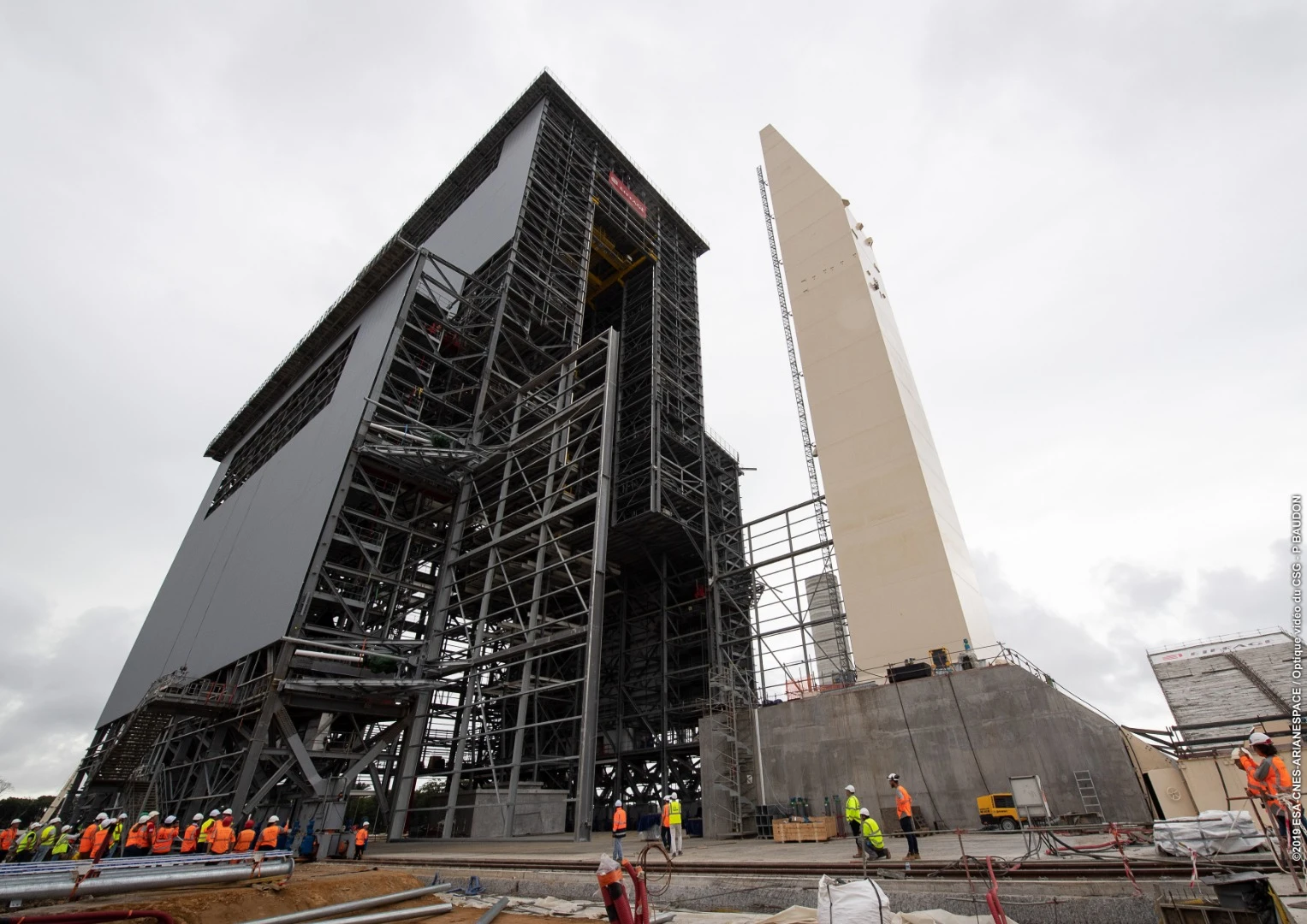 The mobile gantry seen during the rollout test