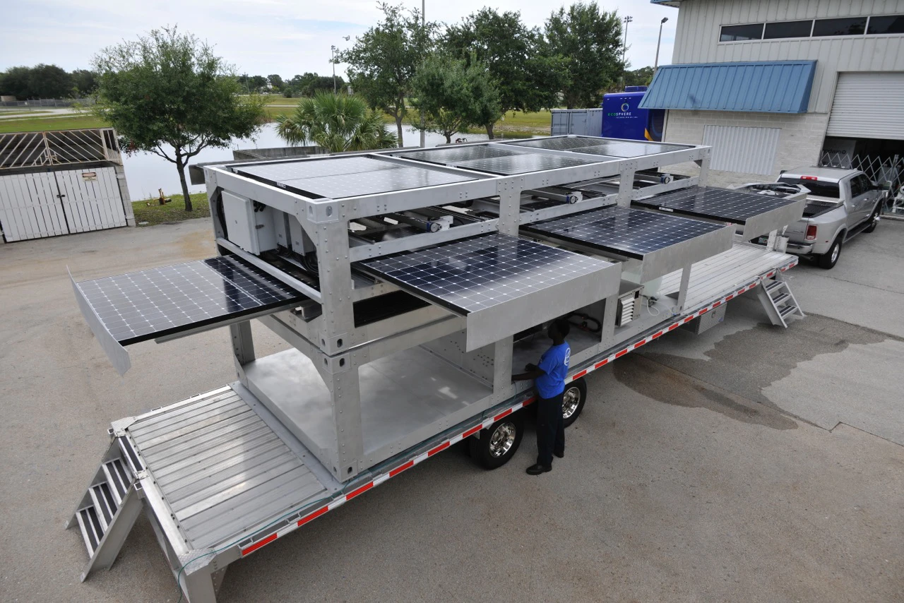 Available in three sizes, the pop-up power station can be transported by truck, train, boat or plane and installed anywhere with enough space to accommodate a 10, 20 or 30 foot standard ISO shipping container