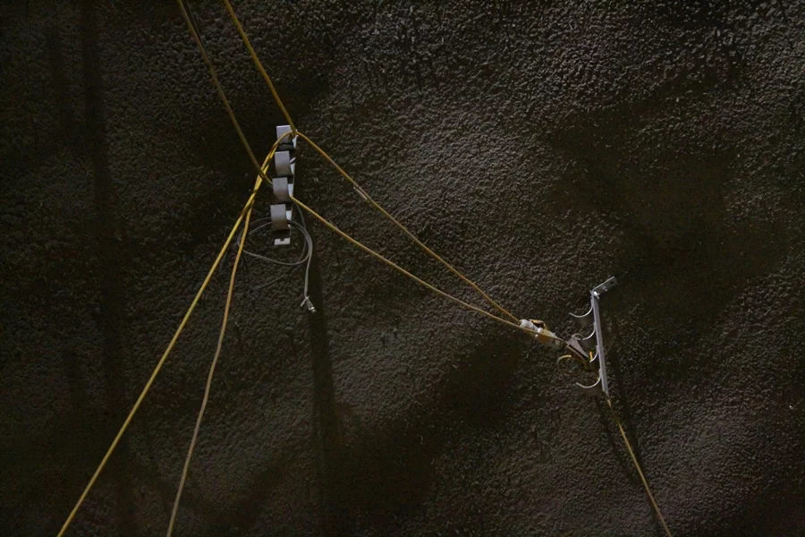 Cables are hung and routed around the walls (Photo: Stu Robarts/Gizmag)
