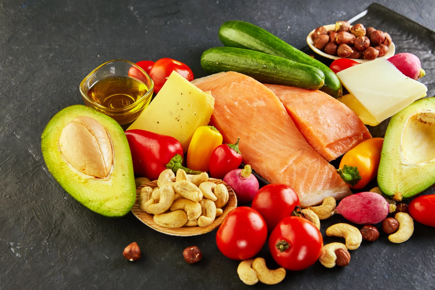 The keto diet is high in fats, moderate in protein, and very low in carbs