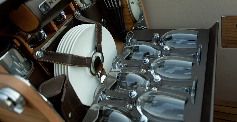 The pilot's chair conceals a refrigerator and picnic box