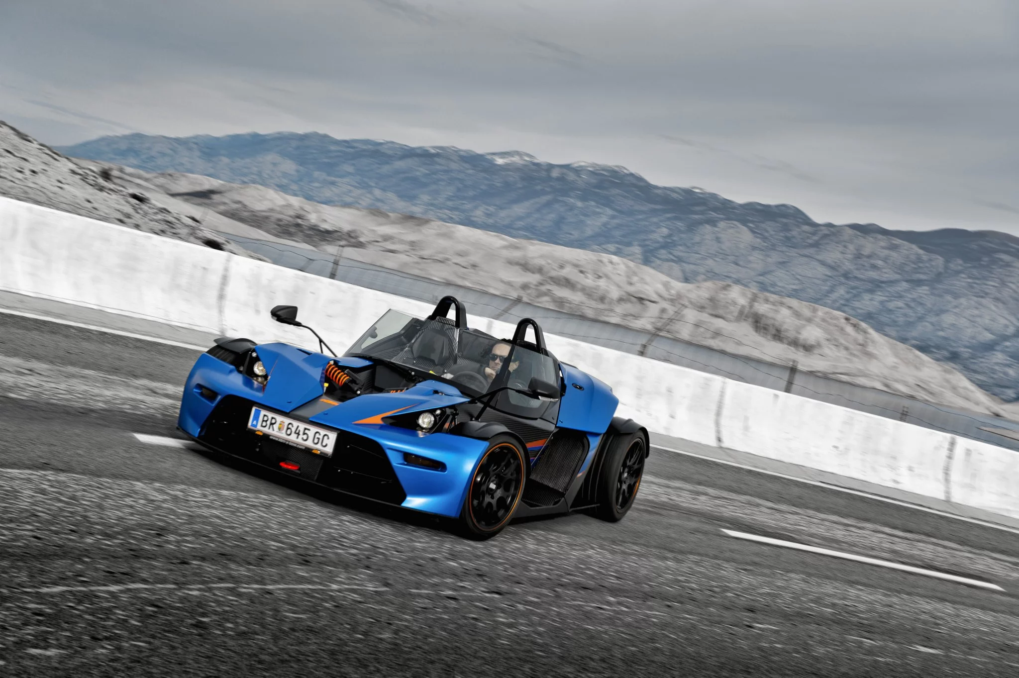 The KTM X-Bow GT is powered by an Audi-sourced 2.0-liter 4-cylinder engine