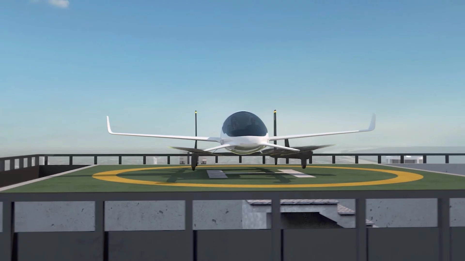 Uber imagines users of its flying taxi service traveling along fixed routes between hubs called Skyports