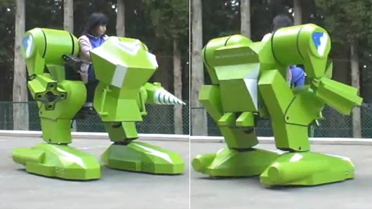 The Kidswalker NT is a new and improved version of Sakakibara-Kikai's gasoline-powered robot ride