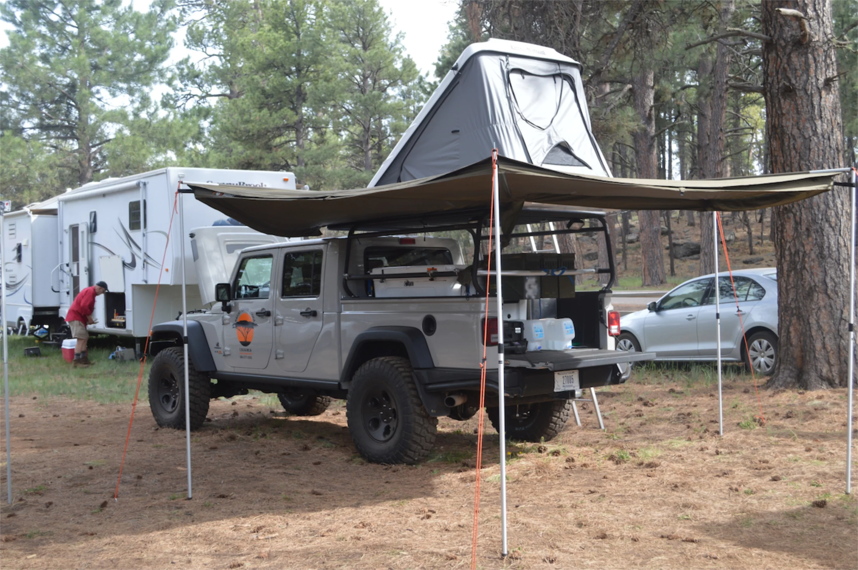Jeep Wrangler with pickup conversion and full camp kit