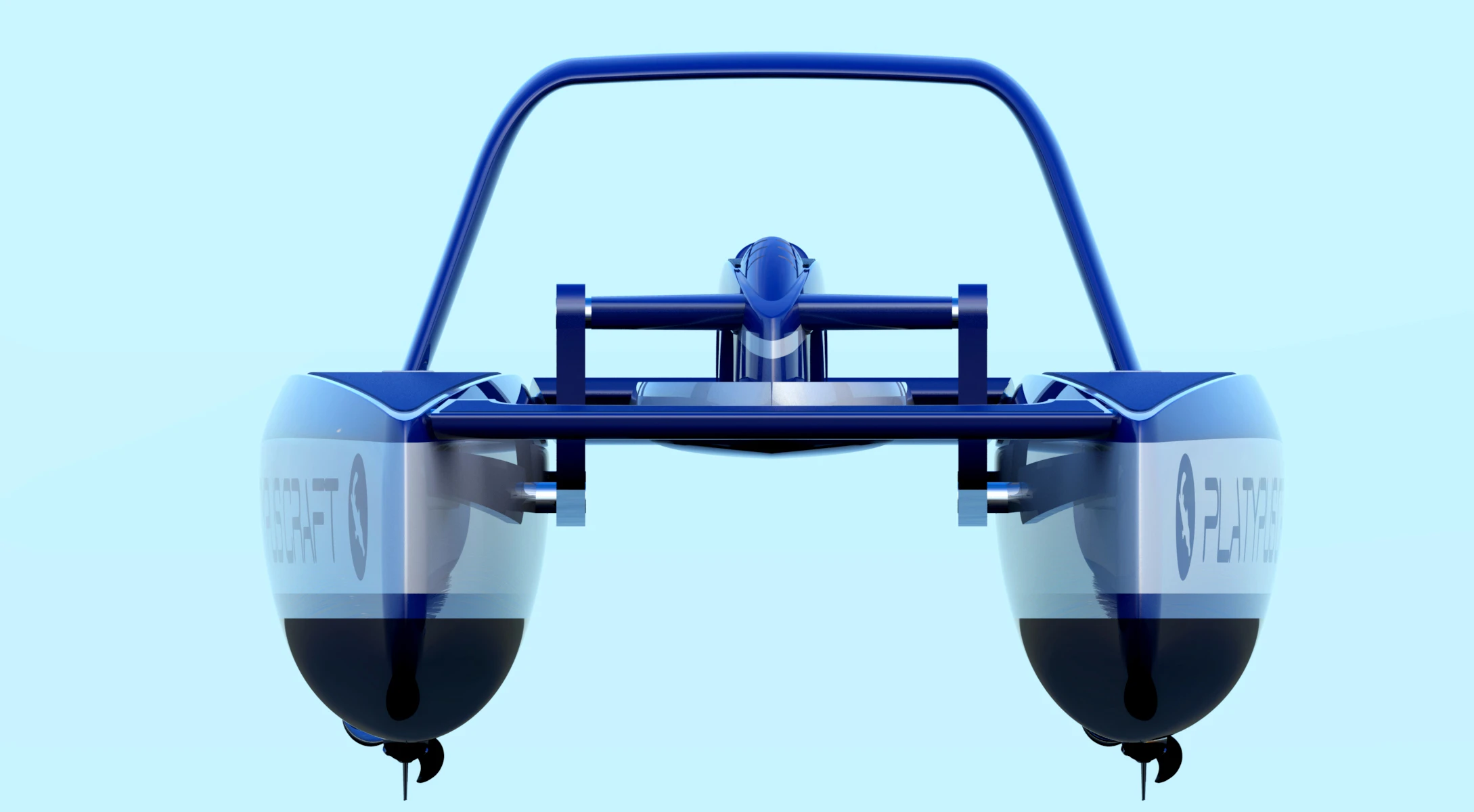 Platypus final design with central pod raised front view