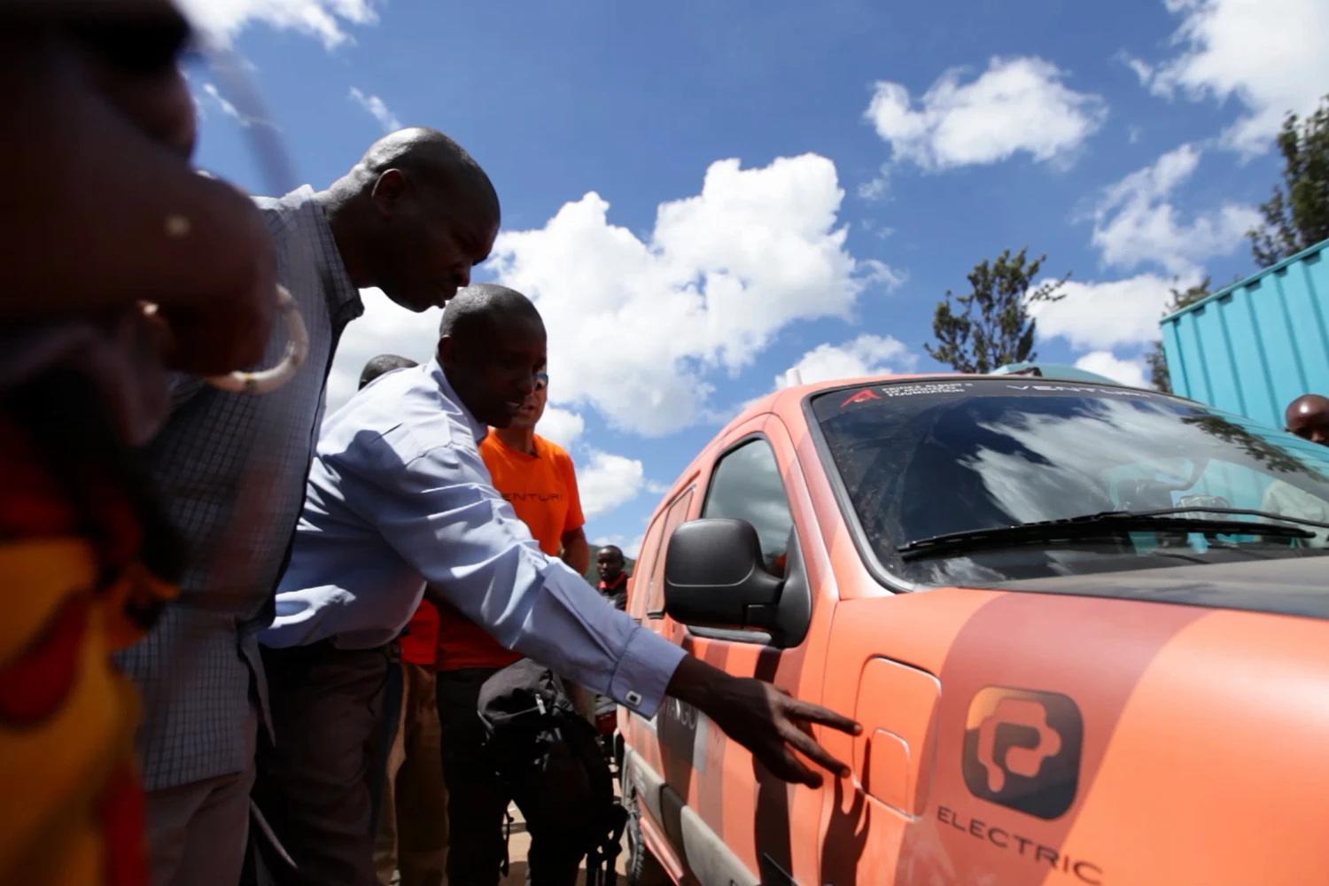 Locals get to grips with the electric Citroën Berlingo at Amboseli Arusha