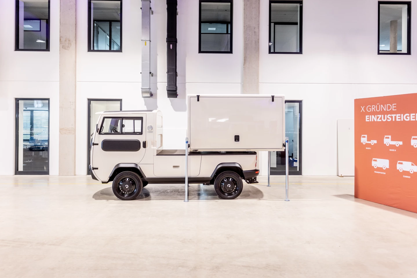 The box truck was the second prototype ElectricBrands debuted and shows how modules can be removed